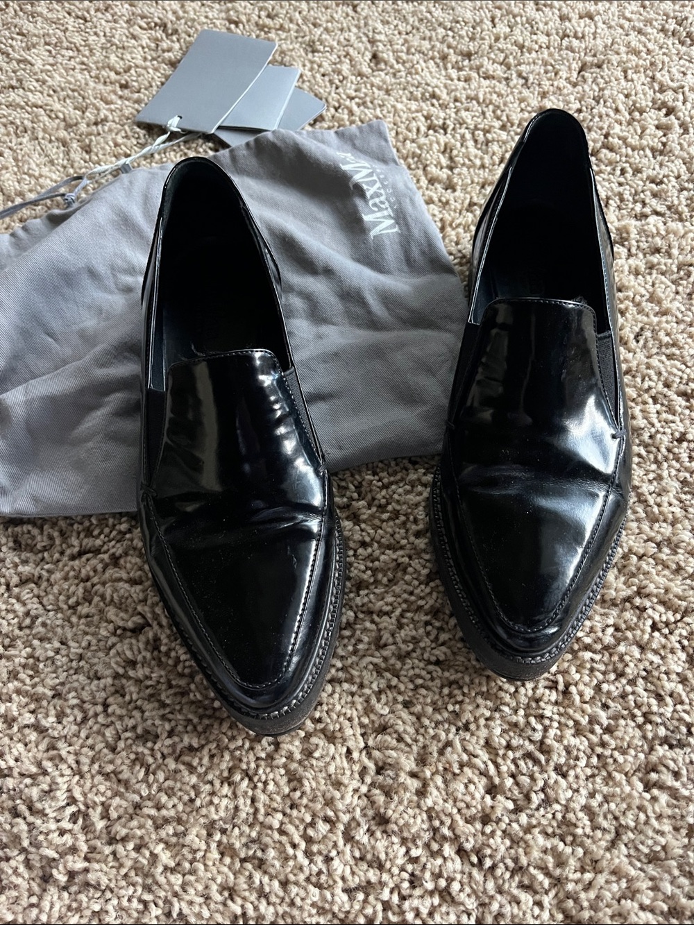 Black Women’s Leather Slip-On Loafers